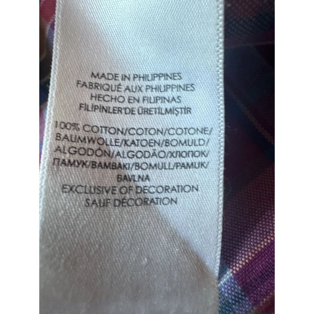 Polo Ralph Lauren Med Blue Label Men's Pastel Plaid Long Sleeve Button Up Shirt